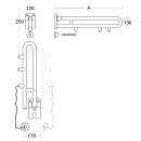 pba 01 Klappgriff drehbar,E-Taster 600mm aus Nylon