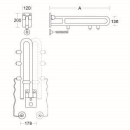 pba 01 Klappgriff drehbar,E-Taster 700mm aus Nylon