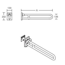 pba 01 Stützklappgriff, abnehmbar 705mm aus Nylon