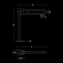 pba 01 Stützklappgriff, PRH 615mm aus Nylon für...