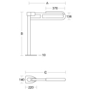 pba 01 Stützklappgriff, Polster 615mm aus Nylon...