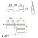 pba 01 Doppelduschsitz, R klappbar aus Nylon, 840x568mm
