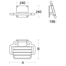 pba 01 Duschsitz, klappbar 530x400mm  mit seitlichen...