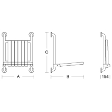 pba 01 Duschsitz, klappbar 536x550x680mm mit Rückenlehne, aus Nylon