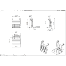 pba 01 Duschsitz, einhäng 380x480x430mm Sitzfläche klappbar, aus Nylon