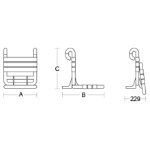 pba 01 Duschsitz, einhäng 383x482x463mm Sitzfläche klappbar, aus Nylon
