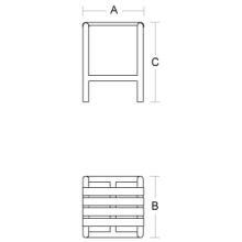 pba 01 Hocker aus Nylon, 380x380x500mm