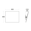 pba 01 Wandspiegel 600x650mmx18 Grad ohne Rahmen