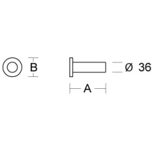 pba 01 Reservepapierhalter für 1 Rolle aus Nylon, 130mm