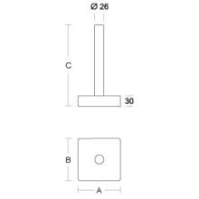 pba 01 Reservepapierhalter 120x120x233mm aus Nylon, für 2 Rollen