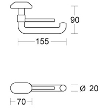 pba 01 Papierrollenhalter,nachträglichen Montage, aus Nylon, 155mm