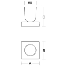 pba 01 Becherhalter 120x120x130mm mit Becher aus Nylon,
