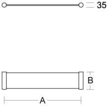 pba 01 Plexiglasablage, seitlichen Halterungen, aus Nylon, 140x620(656)mm
