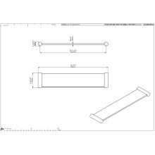pba 01 Plexiglasablage, seitlichen Halterungen, aus Nylon, 140x620(656)mm