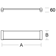 pba 01 Aluminiumablage, 140x600(635)mm mit Nylon Halterungen