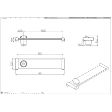 pba 01 Alu-Ablage 140x600(635)mm mit Becher aus Nylon
