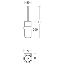 pba 01 WC-Bürstengarnitur 380mm  Durchmesser 80mm, aus Nylon