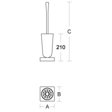 pba 01 WC-Bürstengarnitur aus Nylon, 120x120x438mm
