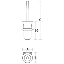 pba 01 WC-Bürstengarnitur 420mm Durchmesser 80mm, aus Nylon