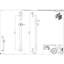 pba 01 Brausehalterstange 770mm  aus Nylon, mit Brausehalter