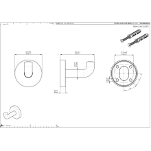 pba 01 Wandhaken 65mm Durchm.52mm, aus Nylon