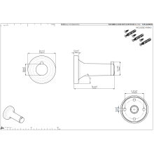 pba 01 Wandhaken mit Türpuffer  75mm x Durchm.53mm, aus Nylon