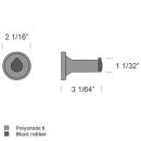 pba 01 Wandhaken mit Türpuffer  75mm x Durchm.53mm,...
