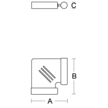pba 01 Eckablage aus Glas, Nylon Halterungen, 190x190mm