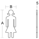 pba 01 Symbol Damen aus Nylon, 150x60mm