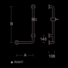 pba 01 Haltegriff AP links, 220X520, Adipose, mit BRH, aus Nylon