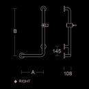 pba 01 Haltegriff AP links, 220X520, Adipose, mit BRH,...