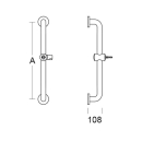 pba 01 Brausehalterstange AP 770mm, aus Nylon, mit...