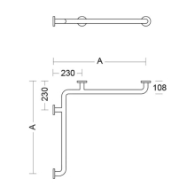 pba 01 Duschhandlauf AP, 760x760mm, aus Nylon