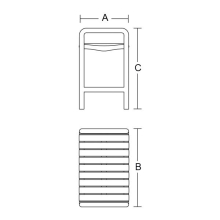 pba 01 Bank 597x383x620mm, aus Nylon