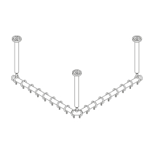 pba 01 Duschvorhangstange AS 800X800X440 aus Nylon