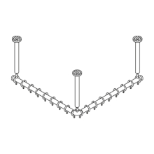 pba 01 Duschvorhangstange AS 900X900X440 aus Nylon