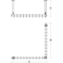 pba 01 Duschvorhangstange AS 900X900X440 aus Nylon