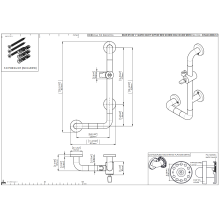 pba A1 Haltegriff mit BH R 220x520mm, L-Form, aus Nylon