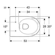 Geberit Renova Comfort WWC Tiefspüler, erhöht geschlossene Form, Rimfree, weiß