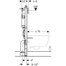 Geberit Duofix Element für Wand-WC, 112 cm, mit Sigma UP-Spülkasten 12 cm