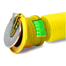 airfit Rohrendklappe DN 110für Drainage-Rohre, gelb