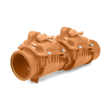 airfit Doppelrückstauklappe DN 110mit zusätzl. Handverschluss, rotbraun