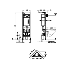 MEPAnextVIT Eck-WC-Element Spülkasten Typ E31