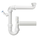 PP-Raumsparsiphon 11/2" DN 40, mit einem...