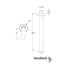Herzbach DEEP Wandauslauf 240mm rund gewinkelt Chrom