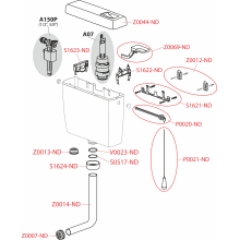 AlcaDrain Spülkasten A930-M-3/8" niedrig hängend Dual-Spülung 3/6 Liter