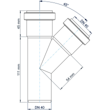 PoloPlast POLO KAL NG Abzweig DN 40/40, 45 Grad