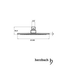 Herzbach LIVING SPA Slim-Regenbrause Ø200mm Chrom