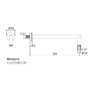 Herzbach LIVING SPA Wandarm 354mm rund gewinkelt Chrom