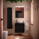 Badezimmermöbel ATTILA 600 2 Schubladen BLACK SATIN...